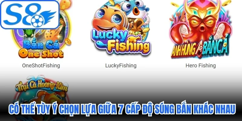 Anh em có thể tùy ý chọn lựa giữa 7 cấp độ súng bắn khác nhau